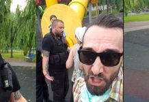 Down sendromlu çocukları parktaki kaydırağa çıkan aileye ceza yazmak istediler